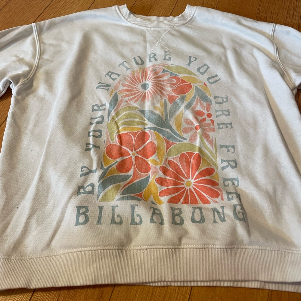 Billabong Kids' White Sweatshirt with Floral Graphic